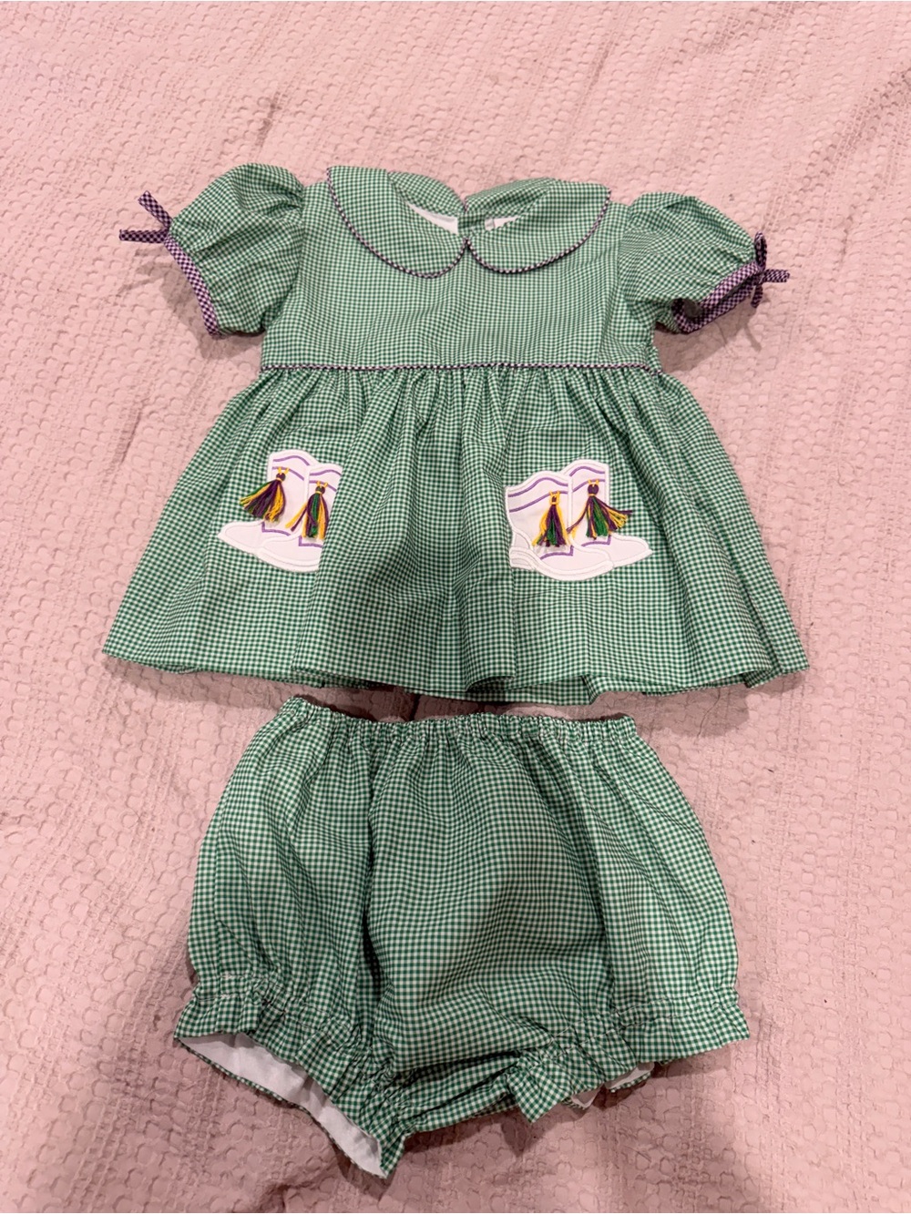 Mardi Gras Dress Set with Bloomers